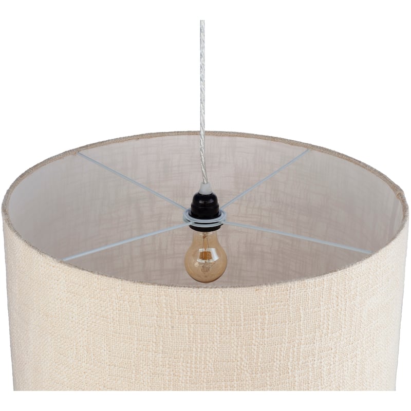 Artistic Weavers Moira Ivory Cotton Drum Pendant - 16"H x 21"W x 21"D