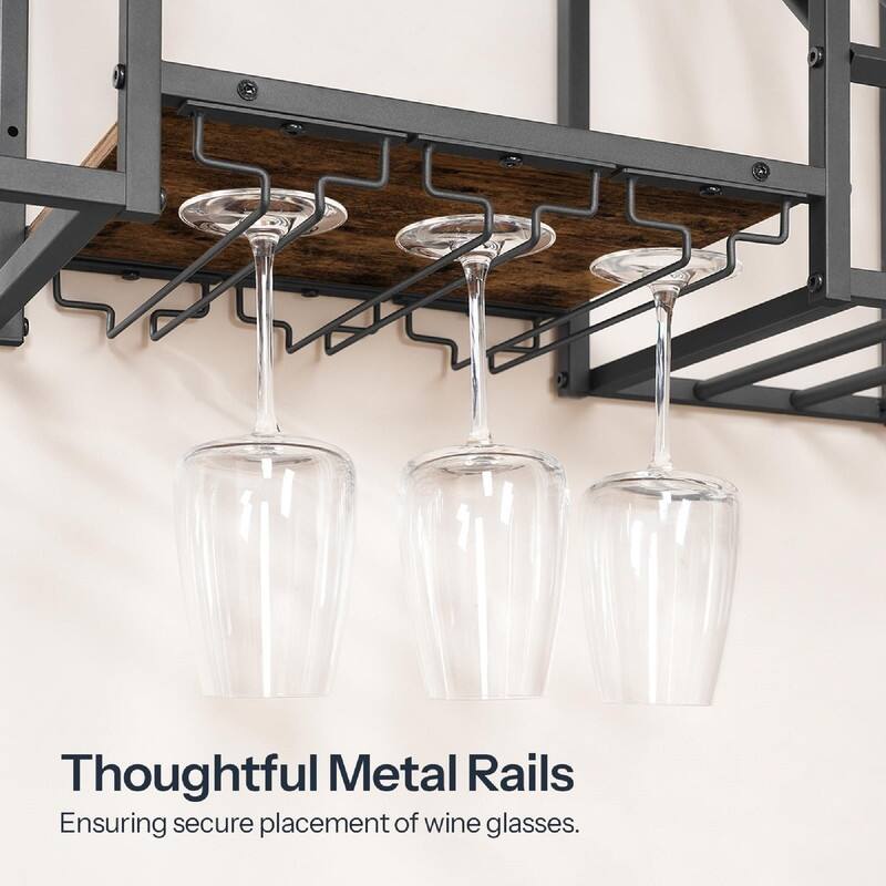 Wall Mounted Wine Rack - 33.4"D x 11"W x 20.4"H