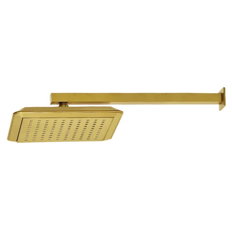 Kingston Brass Claremont 9-5/8 Inch Square Shower Head with Shower Arm - Brushed Brass