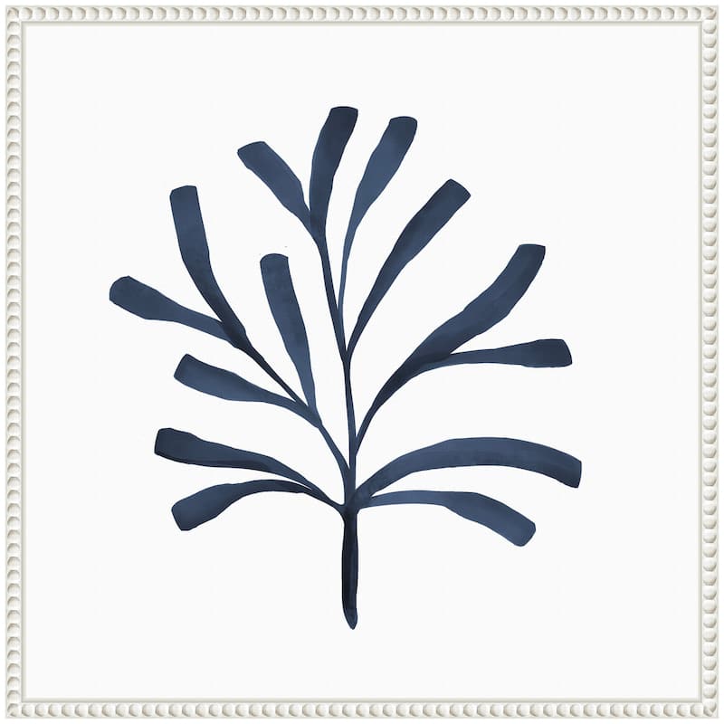 Kate and Laurel Sylvie Coastal Coral Seaweed Botanical 4 Framed Canvas by The Creative Bunch Studio