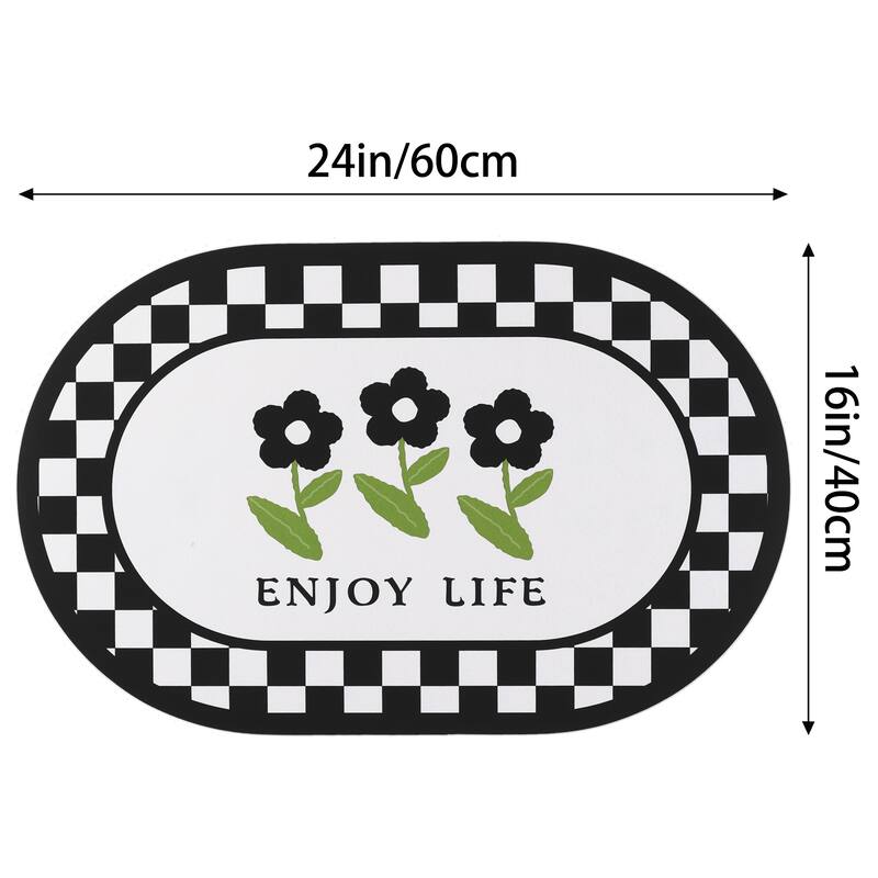 Floral Bath Mat, Bath Rugs Non-Slip Absorbent Bathroom Mat Washable, Bath Mats for Bathroom Floor, Home Decor