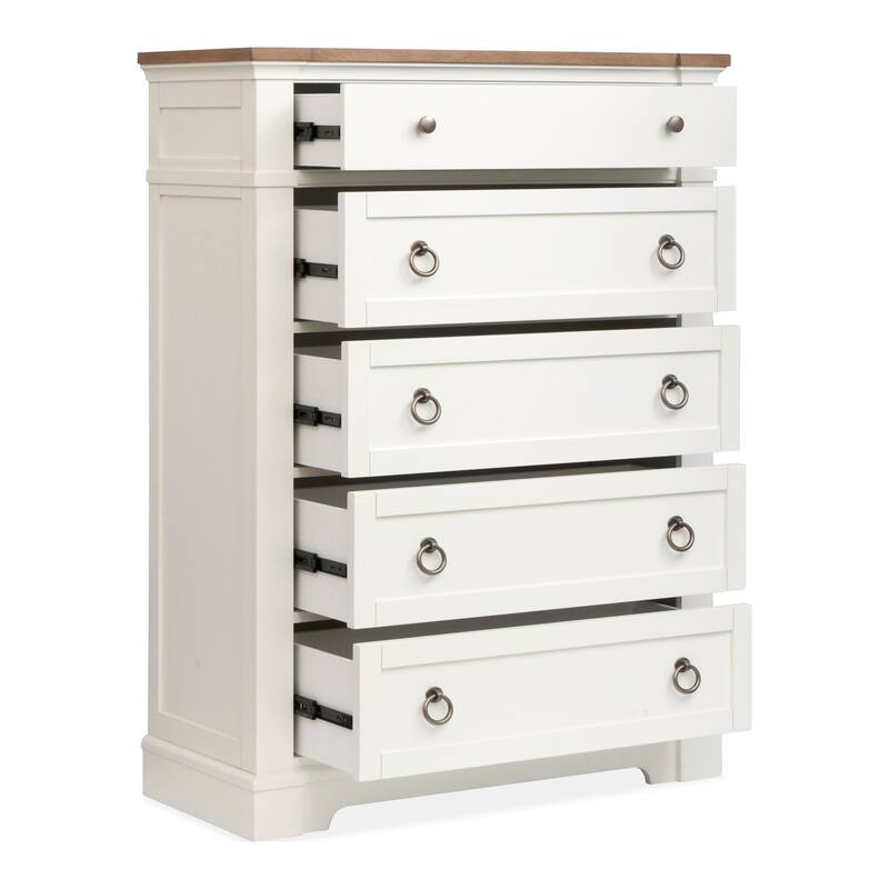 Magnussen Home Kingston Whisper White and Cerused Nutmeg Drawer Chest