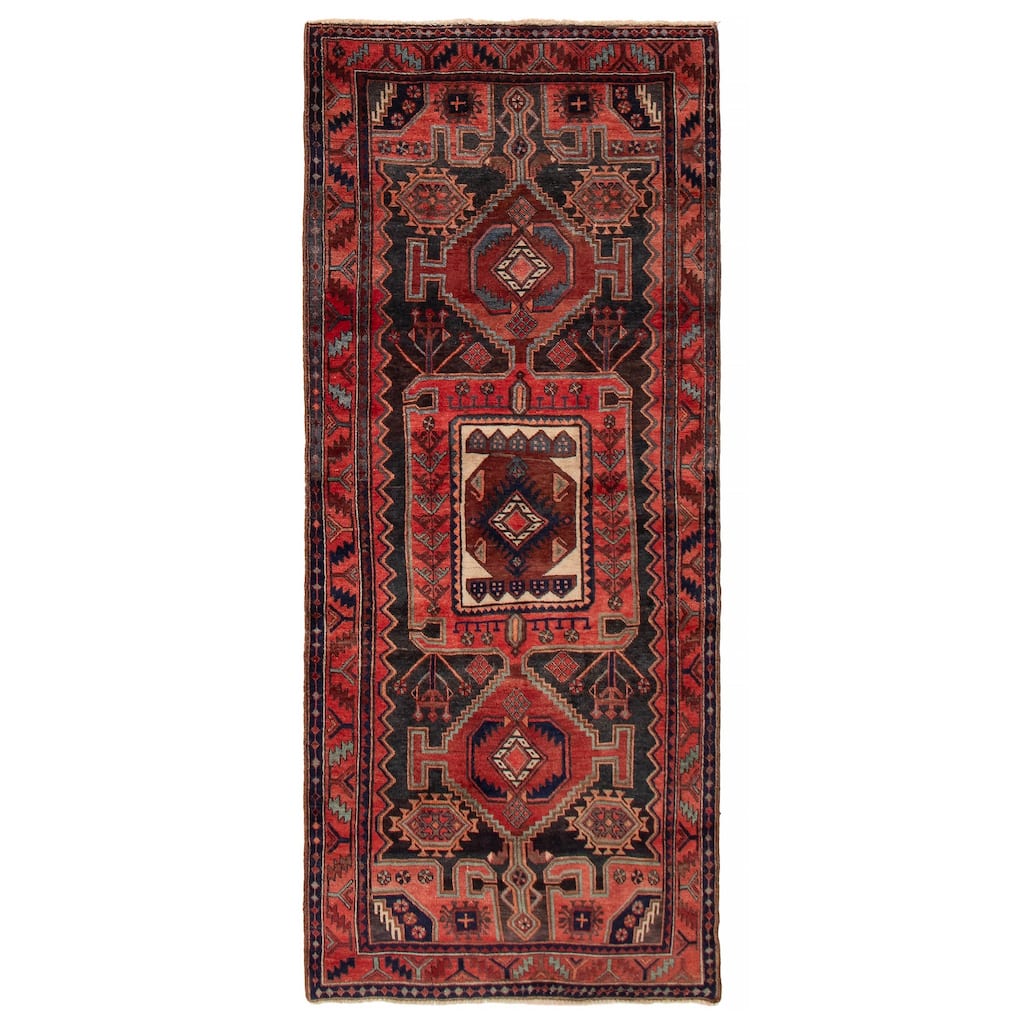 ECARPETGALLERY Hand-knotted Konya Anatolian Black, Red Wool Rug - 4'2 x 9'6