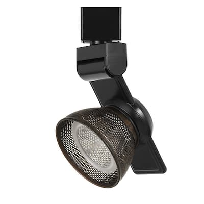 12W Integrated LED Metal Track Fixture with Mesh Head, Black and Bronze