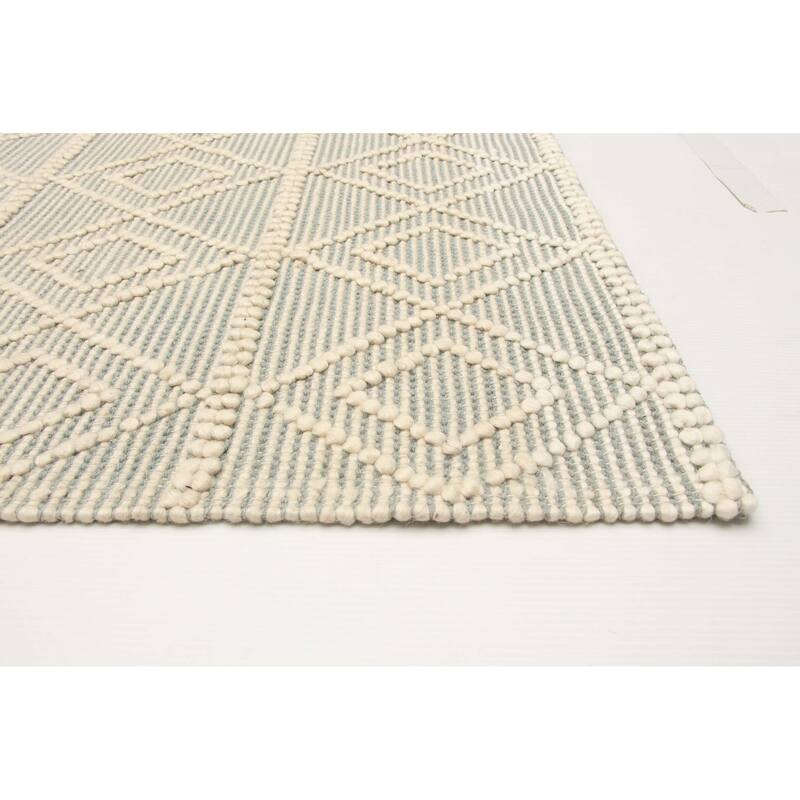 ECARPETGALLERY Braid weave Sienna Green Wool Rug - 5'0 x 8'2