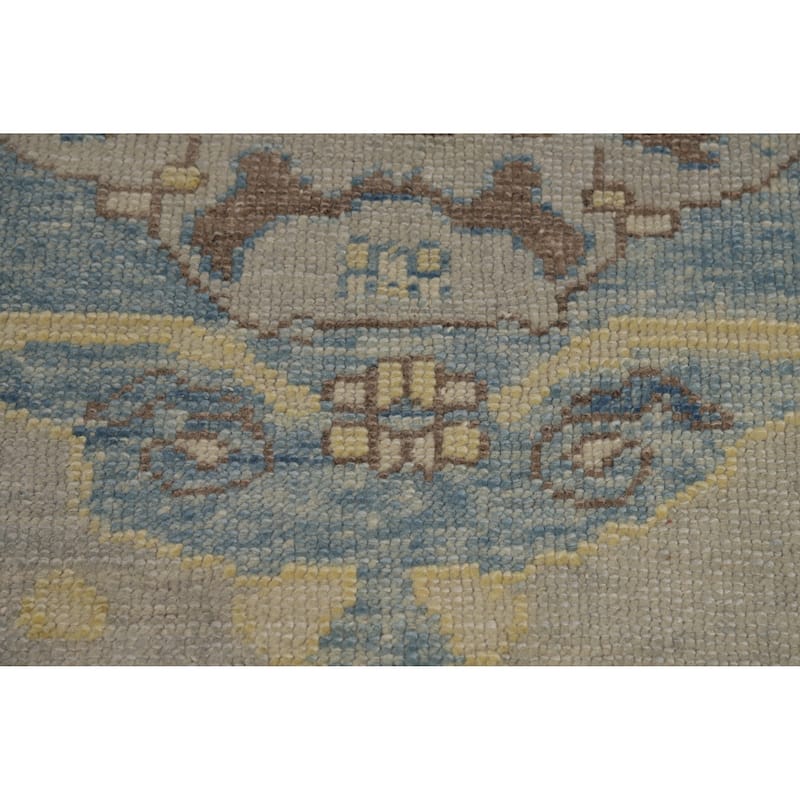 Hand Knotted Oriental 100% Wool Carpet Transitional All-Over Beige & Ivories Oushak Area Rug - 10' 9'' X 8' 5''
