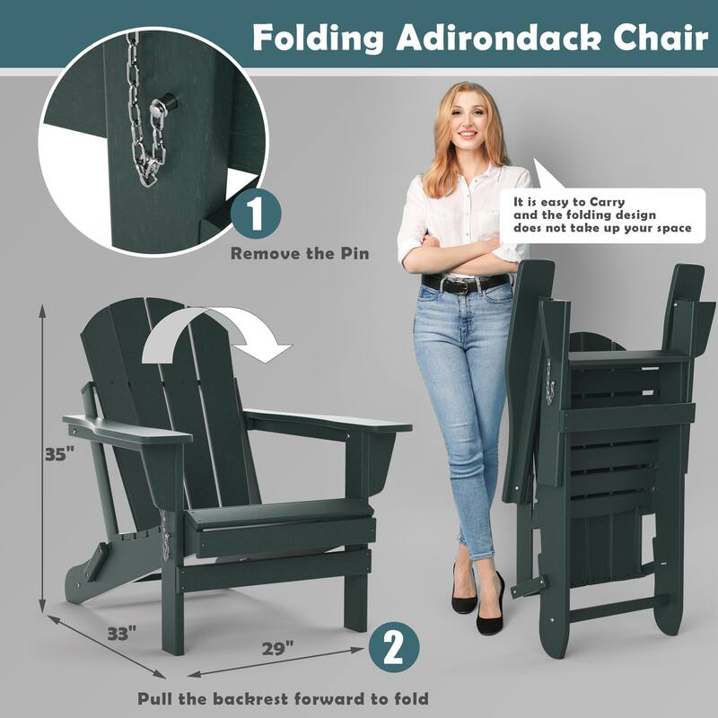 Poly Outdoor Adirondack Chair - Foldable All Weather