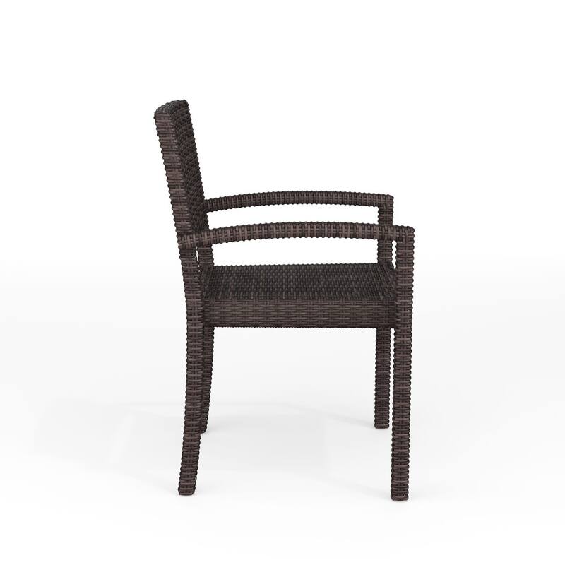 Martha Stewart Outdoor Rattan Wicker Stackable Dining Armchair - 21"W x 22.5"D x 33.5"H