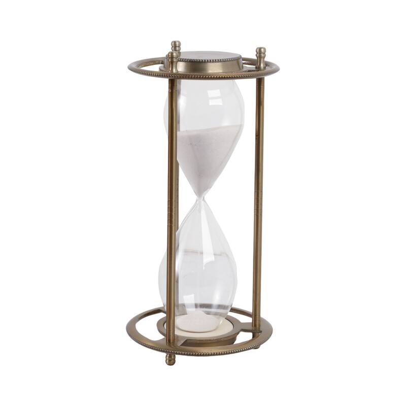 Metal Aluminum Hourglass Decorative Object Modern Contemporary Display - 5" x 5" x 11"