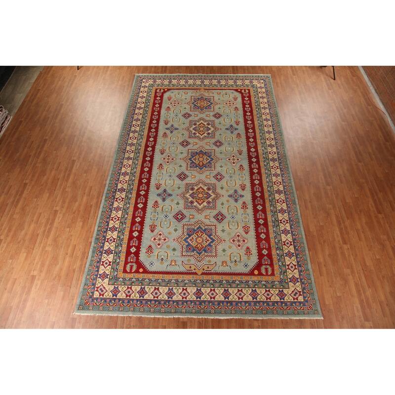 Geometric Kazak Large Oriental Area Rug Handmade Wool Carpet - 9'9" x 16'2"