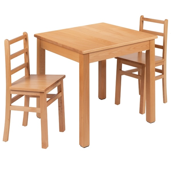 child's solid wood table and chairs