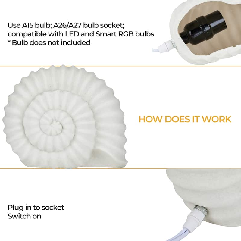 Aria Home Snail Table Lamp Sculpted Sandstone Accent Lighting