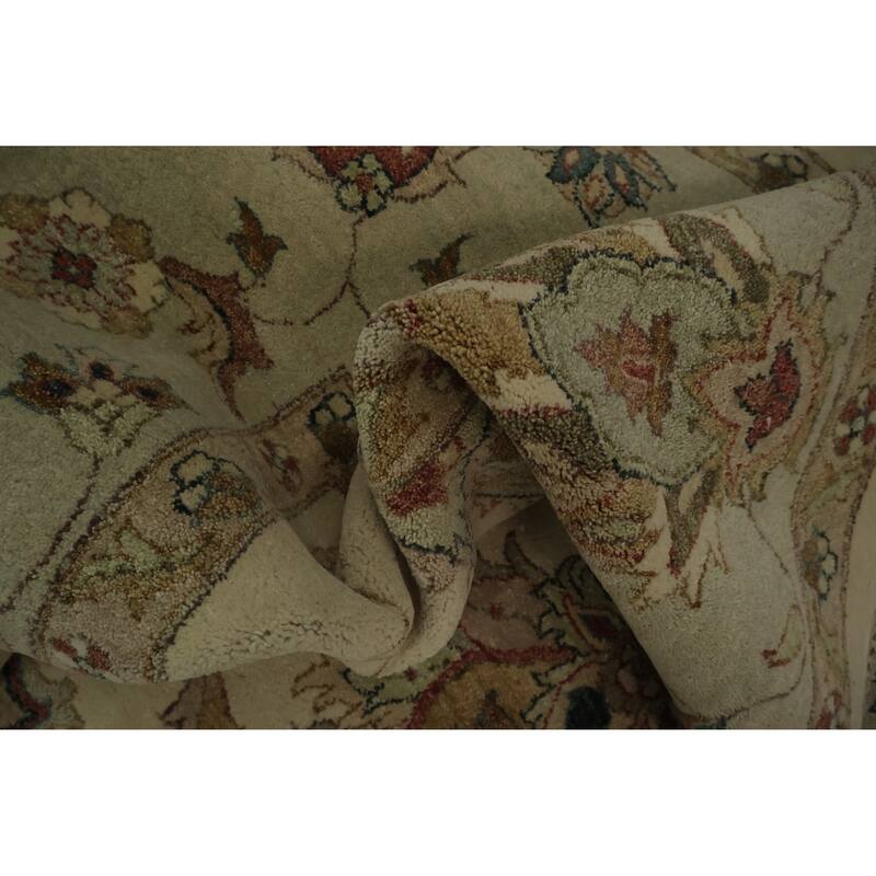 Hand Knotted Oriental 100% Wool Carpet Traditional All-Over Beige & Ivories Peshawar Area Rug - 13' 11'' X 9' 11''