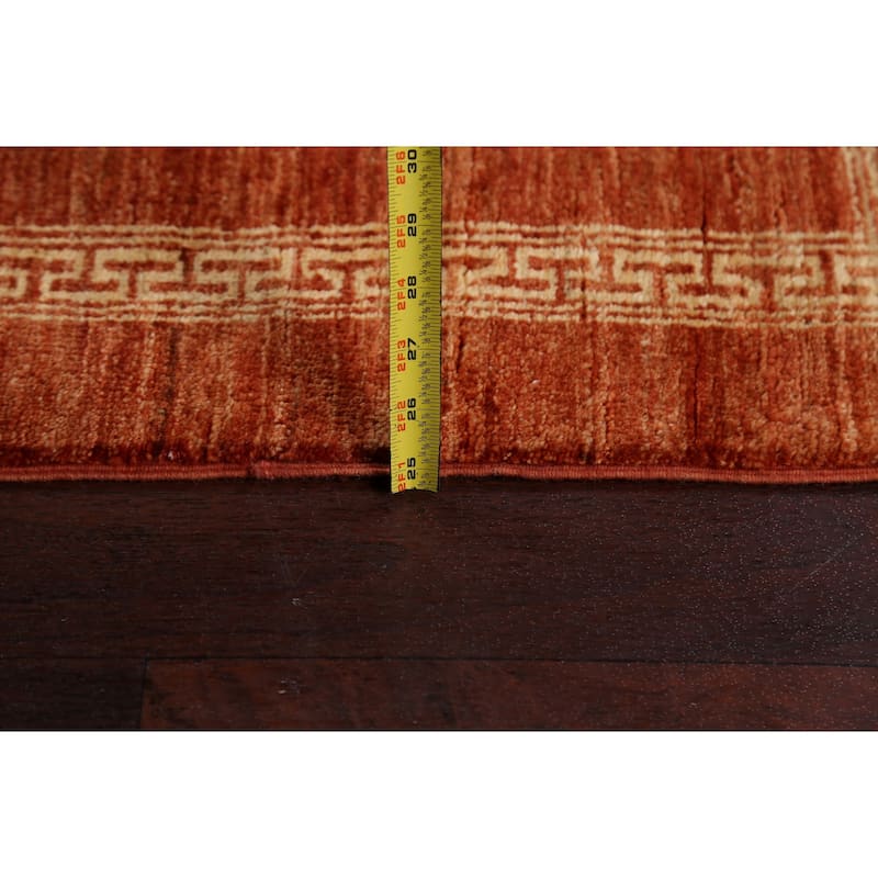 Modern Bordered Gabbeh Kashkoli Oriental Runner Rug Wool Hand-knotted - 2'10" x 9'0"