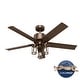 preview thumbnail 2 of 12, Hunter 52" Lawndale Ceiling Fan with LED Light Kit and Pull Chain, Damp-Rated - Indoor-Outdoor
