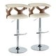 preview thumbnail 79 of 141, Carson Carrington Viby Adjustable Bar Stool with Rounded T Footrest (Set of 2) Cream Faux Leather/Walnut Wood/Chrome