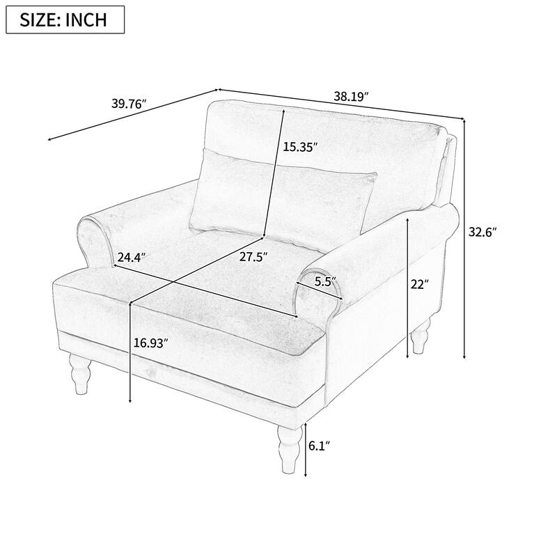 Beige Lounge Chair Reading Chair Armchair Corner Chair