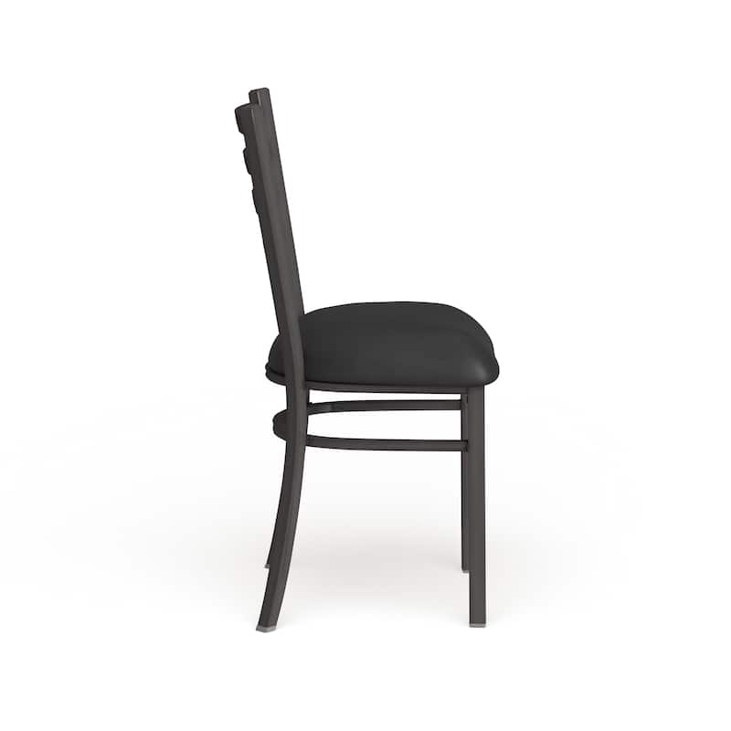 Clear Coated Ladder Back Metal Restaurant Chair - 16.5"W x 17"D x 32.25"H - 16.5"W x 17"D x 32.25"H