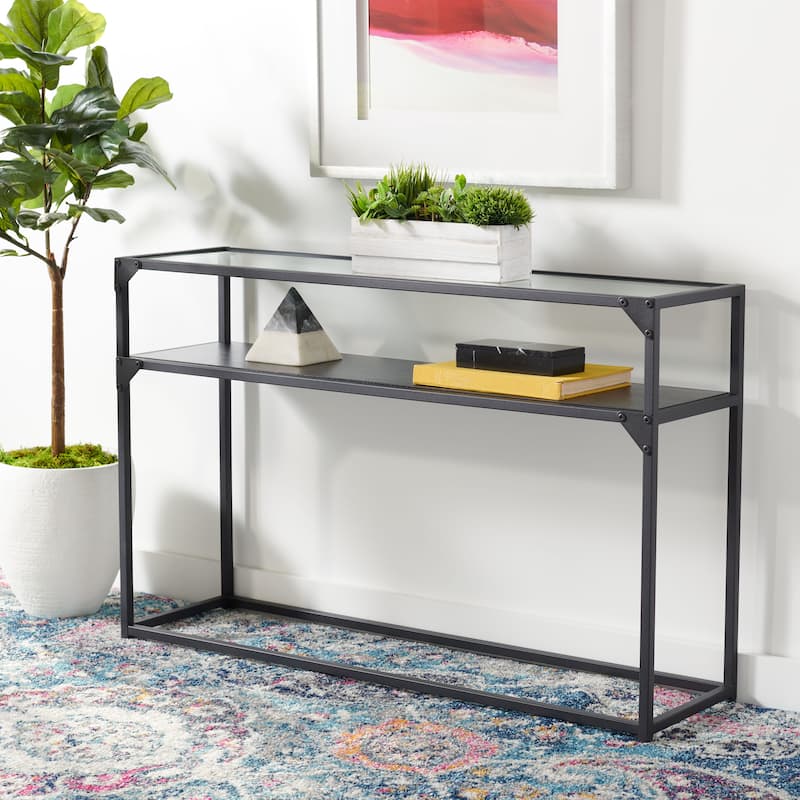 SAFAVIEH Orah 2-Shelf Living Room Foyer Console Table - 43.3" W x 11.8" L x 27.6" H - 43Wx12Dx28H