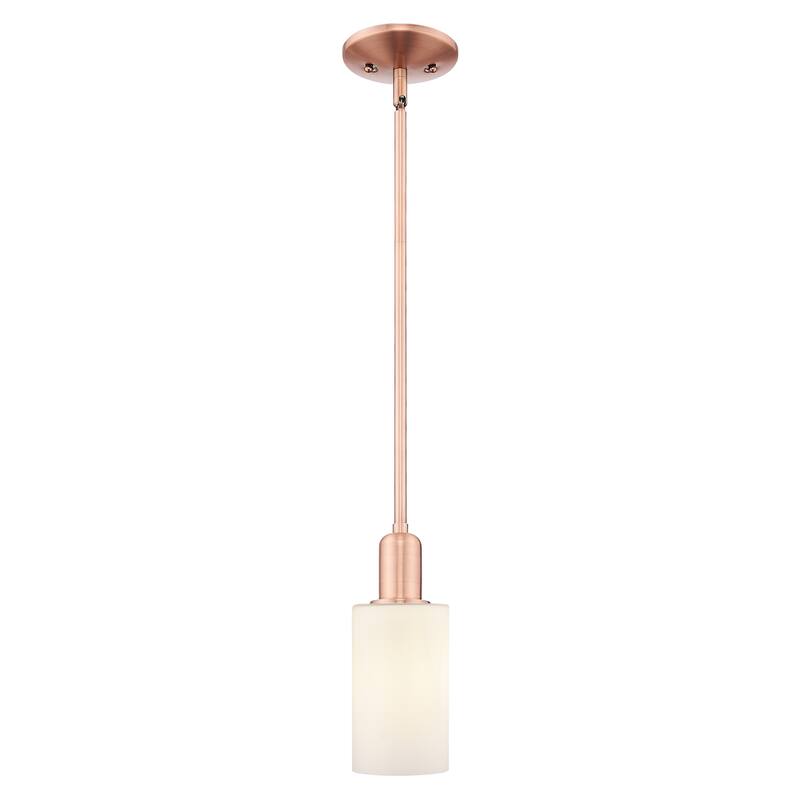 Innovations Lighting Endless Possibilities Arcadia - Clymer - 1 Light 4" Stem Hung Mini Pendant - Antique Copper/Matte White