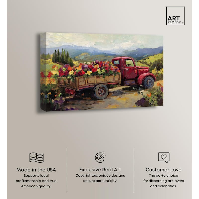 Flowers in Transit I Canvas by Art Remedy, Gallery Wrapped