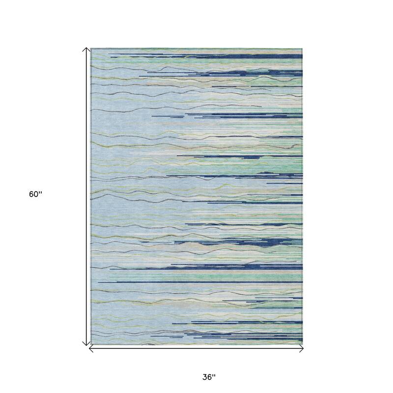 HomeRoots Striped Transitional Rectangle Outdoor Rug