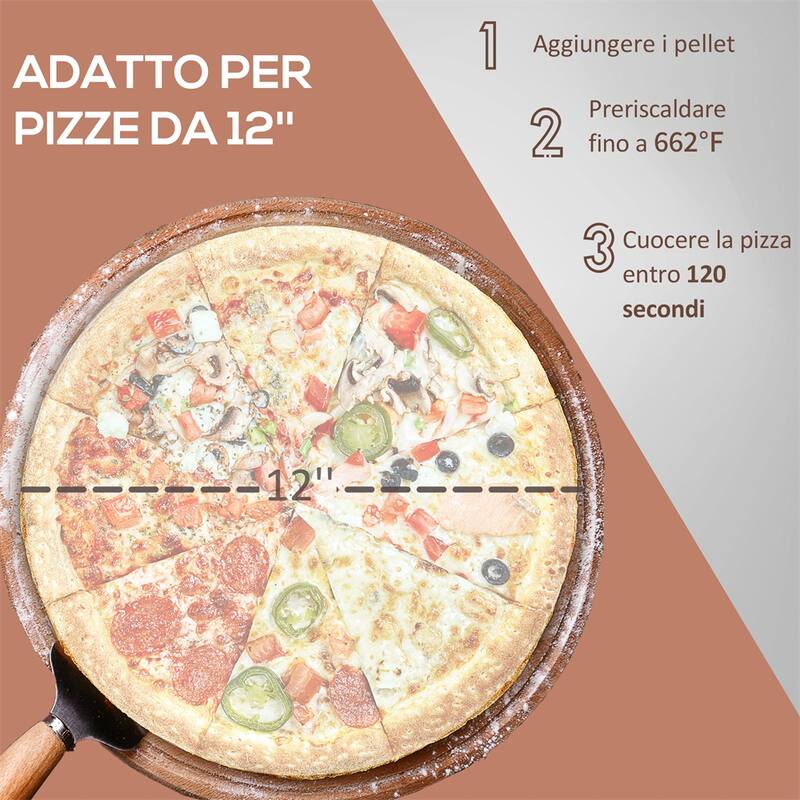 Portable Wood Fired Stainless Steel Pizza Grill with Foldable Legs