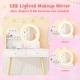 preview thumbnail 7 of 6, White Princess Makeup Dressing Desk and Chair Set with Mirror and Lights for Kids - 27.5" x 13.5" x 40"