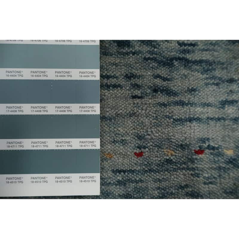 Hand Knotted Oriental 100% Wool Carpet Tribal Animal Pictorial Greys & Charcoal Gabbeh Area Rug - 8' 1'' X 5' 5''