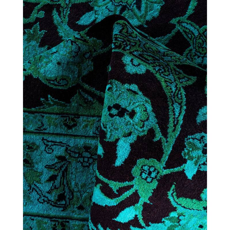 Overdyed, One-of-a-Kind Hand-Knotted Area Rug - Blue - 4' 2" x 6' 2"