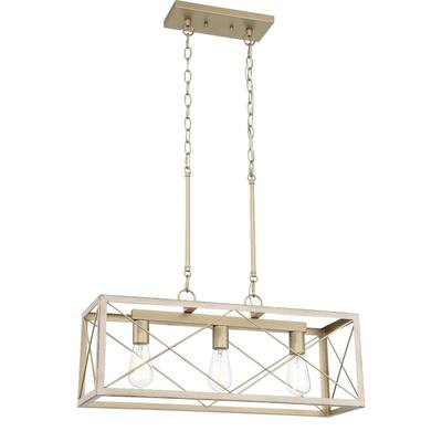 Acroma 3-light Rectangle Island Chandelier for Dining Room - 25 inches