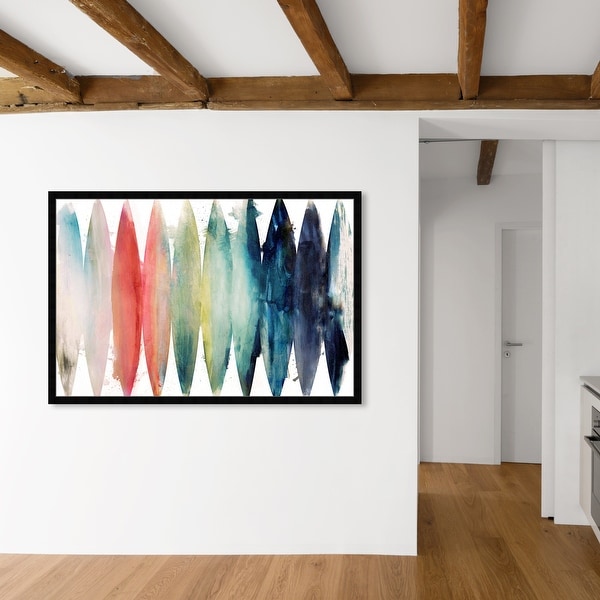 Oliver Gal 'Paradise Found Bright' Abstract Wall Art Framed Print Watercolor - Blue, White. Opens flyout.