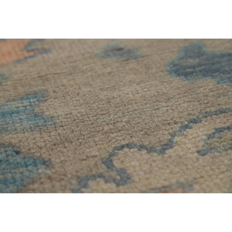 Oriental Beige Oushak Indian Area Rug Hand-Knotted Wool Carpet - 7'10" x 10'2"