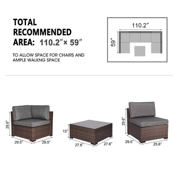 Shop Kinsunny Outdoor Patio Furniture Outdoor Sectional Rattan