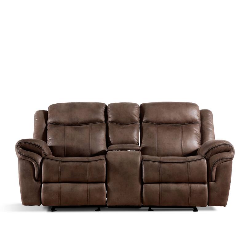 Verne 3-Piece Brown Manual Microsuede Manual Reclining Sofa Set