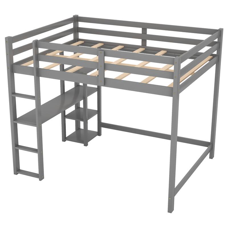 Full Loft Bed with Builtin Desk & Shelves Bed Bath & Beyond 38240327