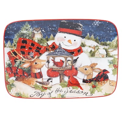 Certified International Magic Of Christmas Snowman Rectangular Platter