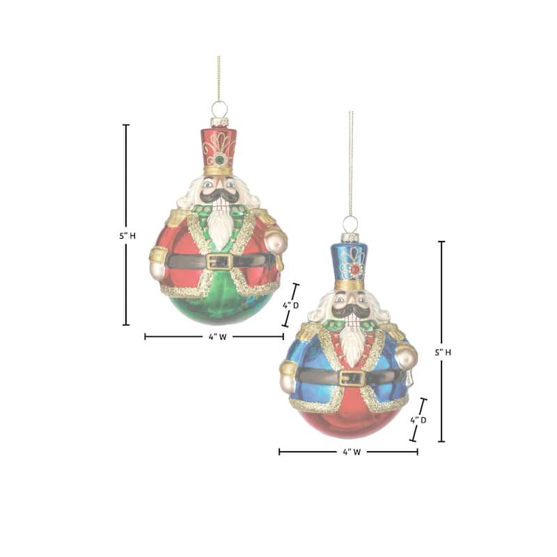 5" Glass Toy Soilder Ball Ornament