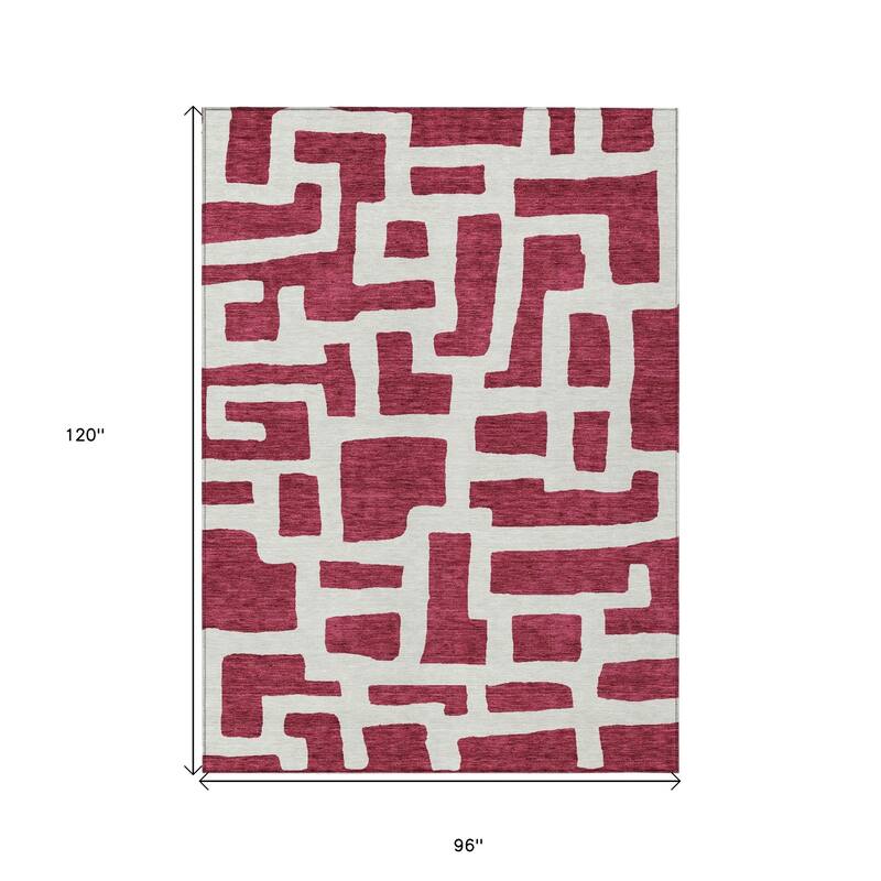 HomeRoots Abstract Transitional Rectangle Outdoor Rug