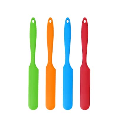 4pcs Silicone Spatula Heat Resistant Non Stick Jar Spatula Baking - 9.6" x 1"(L*W)