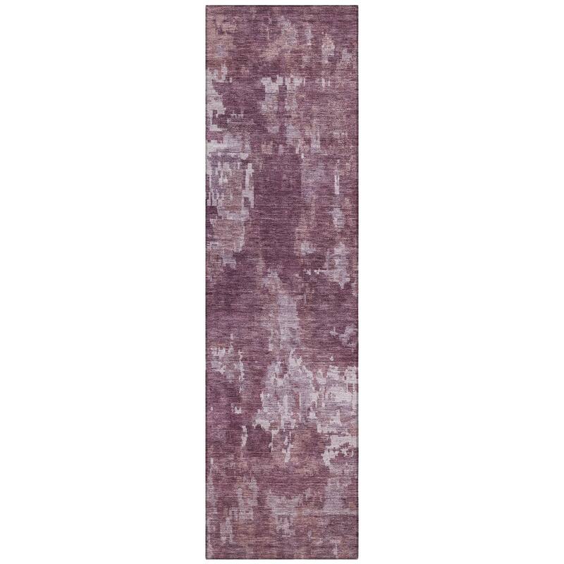Machine Washable Indoor/ Outdoor Ombre Abstract Chantille Rug