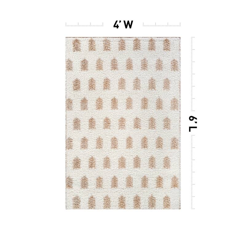 Scandinavian Arrow Shag Rug - Modern Look - Anthracite Dark Gray - Easy Maintenance