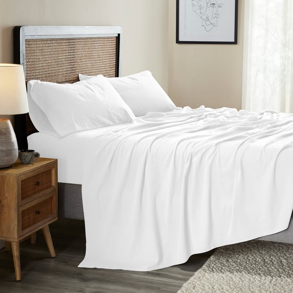 Superior Cotton Linen Garment Washed Deep Pocket Bed Sheet Set