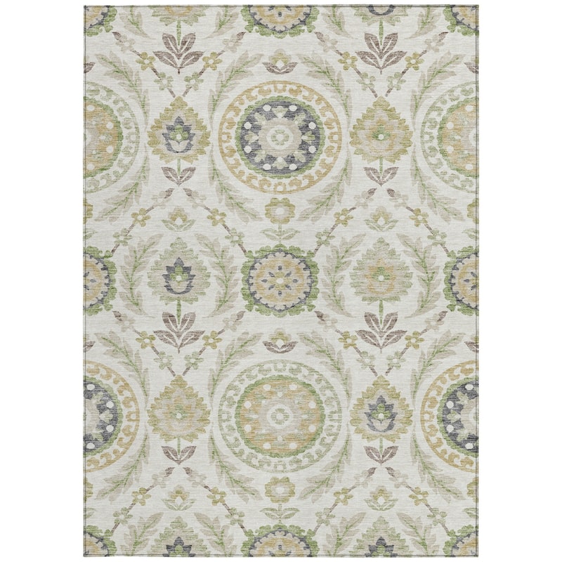 HomeRoots Floral Transitional Rectangle Outdoor Rug