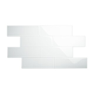 Bright White 4x12 Glass Subway Tile - Bed Bath & Beyond - 32301320