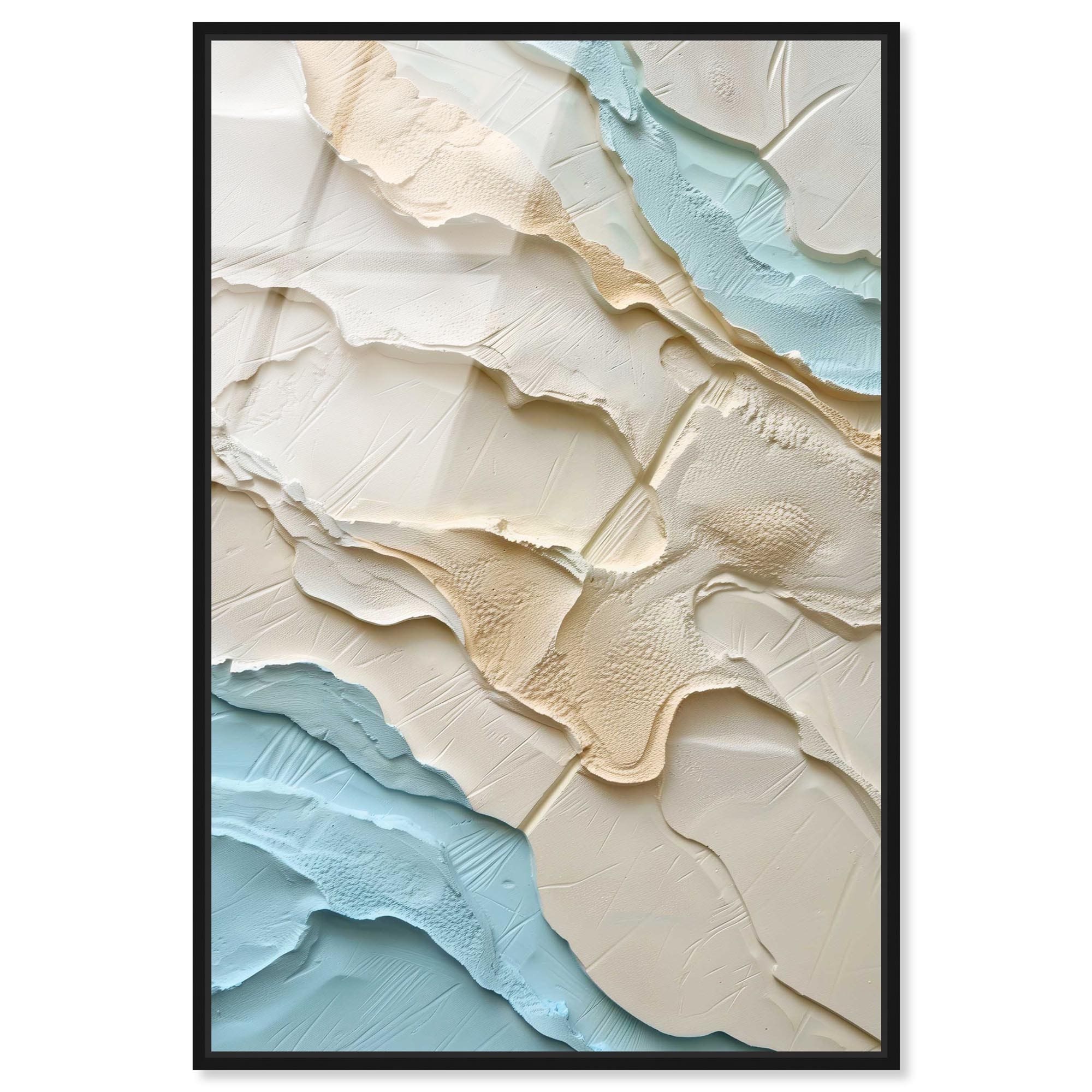 Soft Ocean Sand Abstracts Framed Acrylic Wall Art by Art Remedy