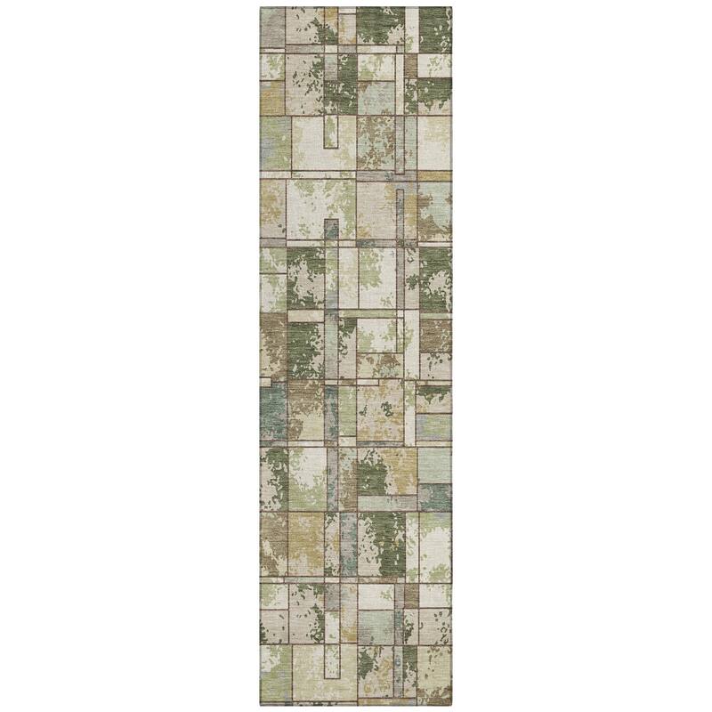 Machine Washable Indoor/ Outdoor Patchwork Chantille Rug