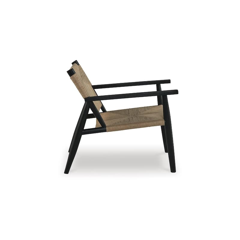 Signature Design by Ashley Halfmore Black/Natural Accent Chair - 27.13" W x 32.25" D x 30.38" H