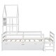 preview thumbnail 7 of 28, Twin Size House Platform Bed with 1 Storage Drawer and Guardrail, Solid Wood Kids Bed Frame with House-Shaped Headboard & Ladder