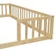 preview thumbnail 24 of 32, Double Twin Floor Bed with Fence, Guardrails,Without Door